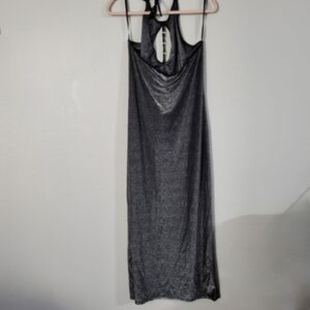 Women's Metallic Gray Sleeveless Maxi Dress - Picture 2 of 7